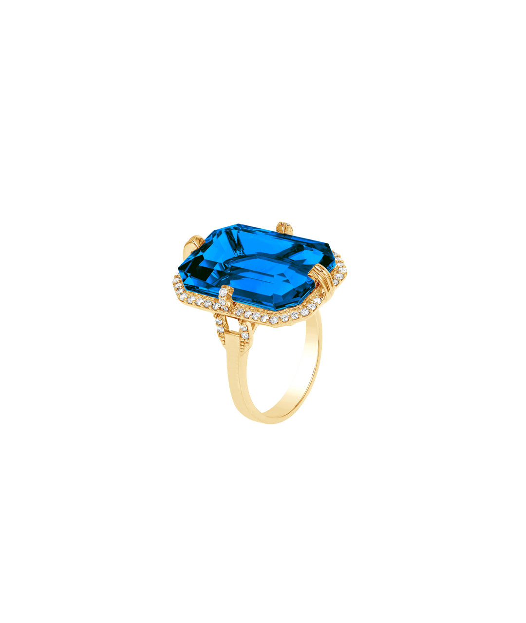 Yellow gold-London Blue Topaz