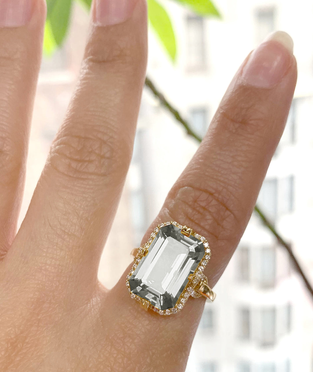 Yellow gold-Rock Crystal