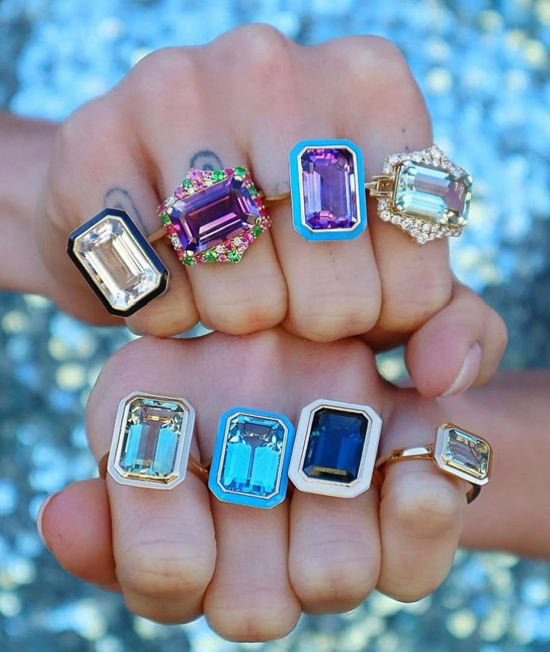 Amethyst with Pink Sapphire, Tsavorite & Diamond