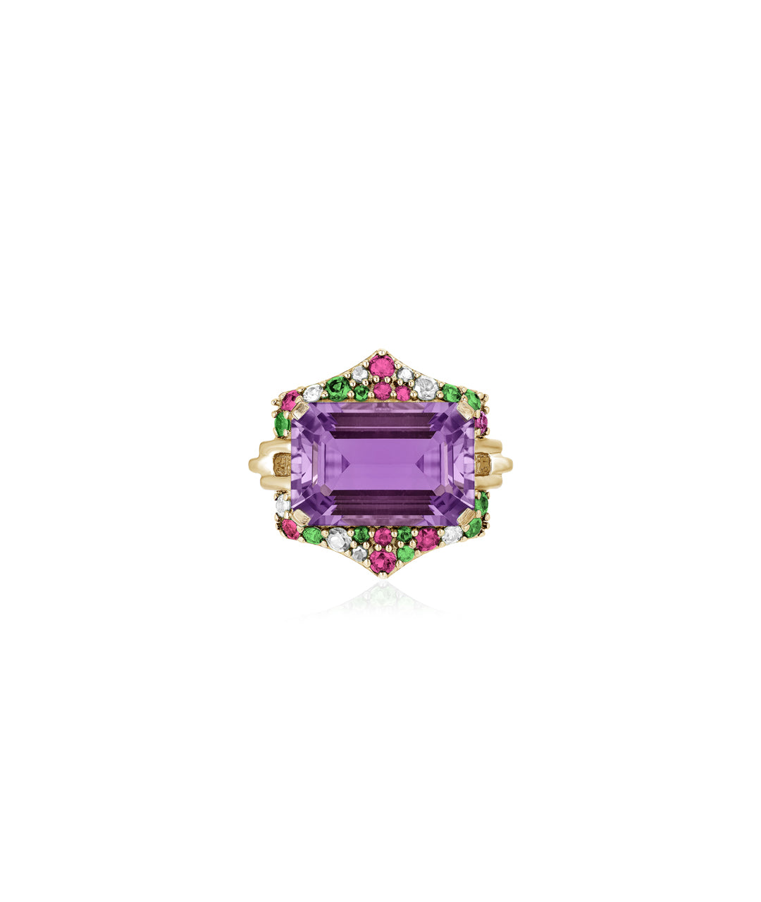 Amethyst with Pink Sapphire, Tsavorite & Diamond