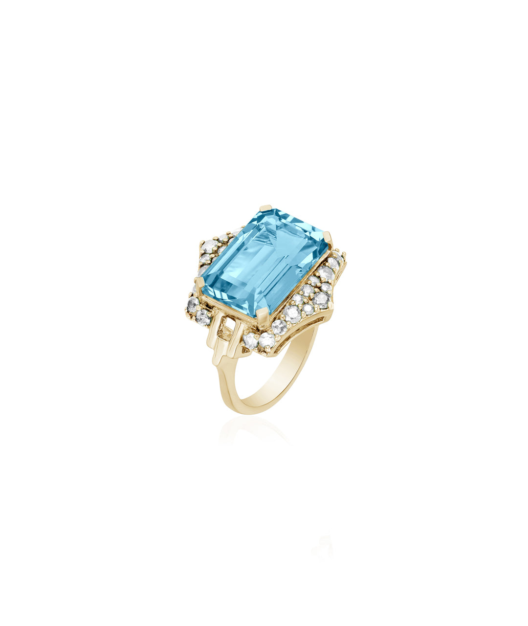 Blue Topaz with Diamond