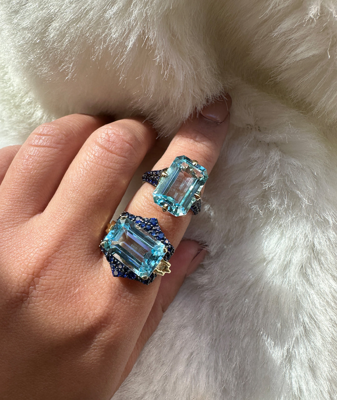 Blue Topaz with Sapphire