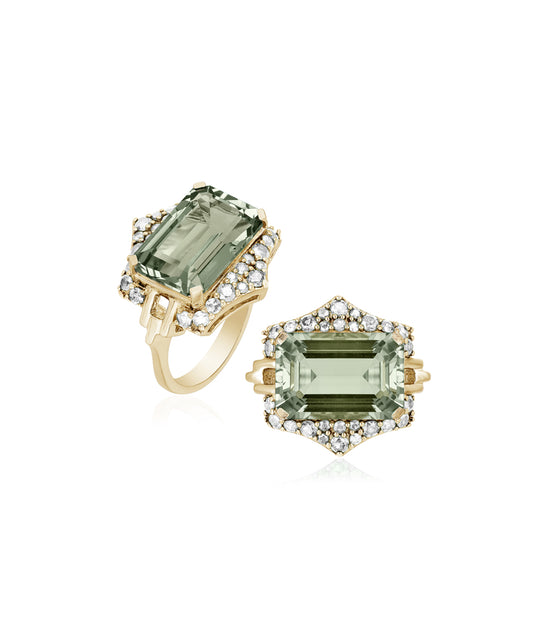 Prasiolite with Diamond