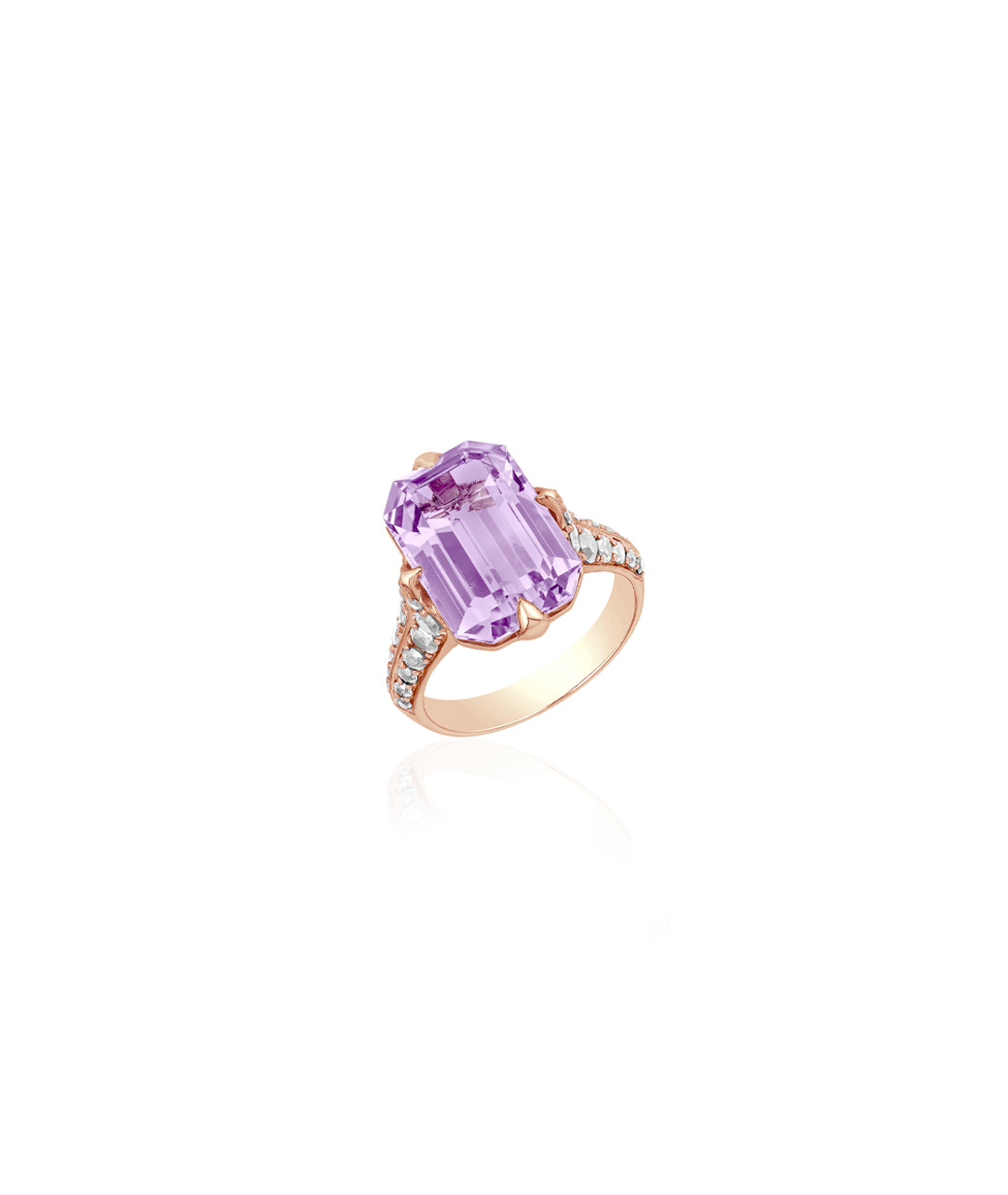 Rose gold-Lavender Amethyst with Diamond