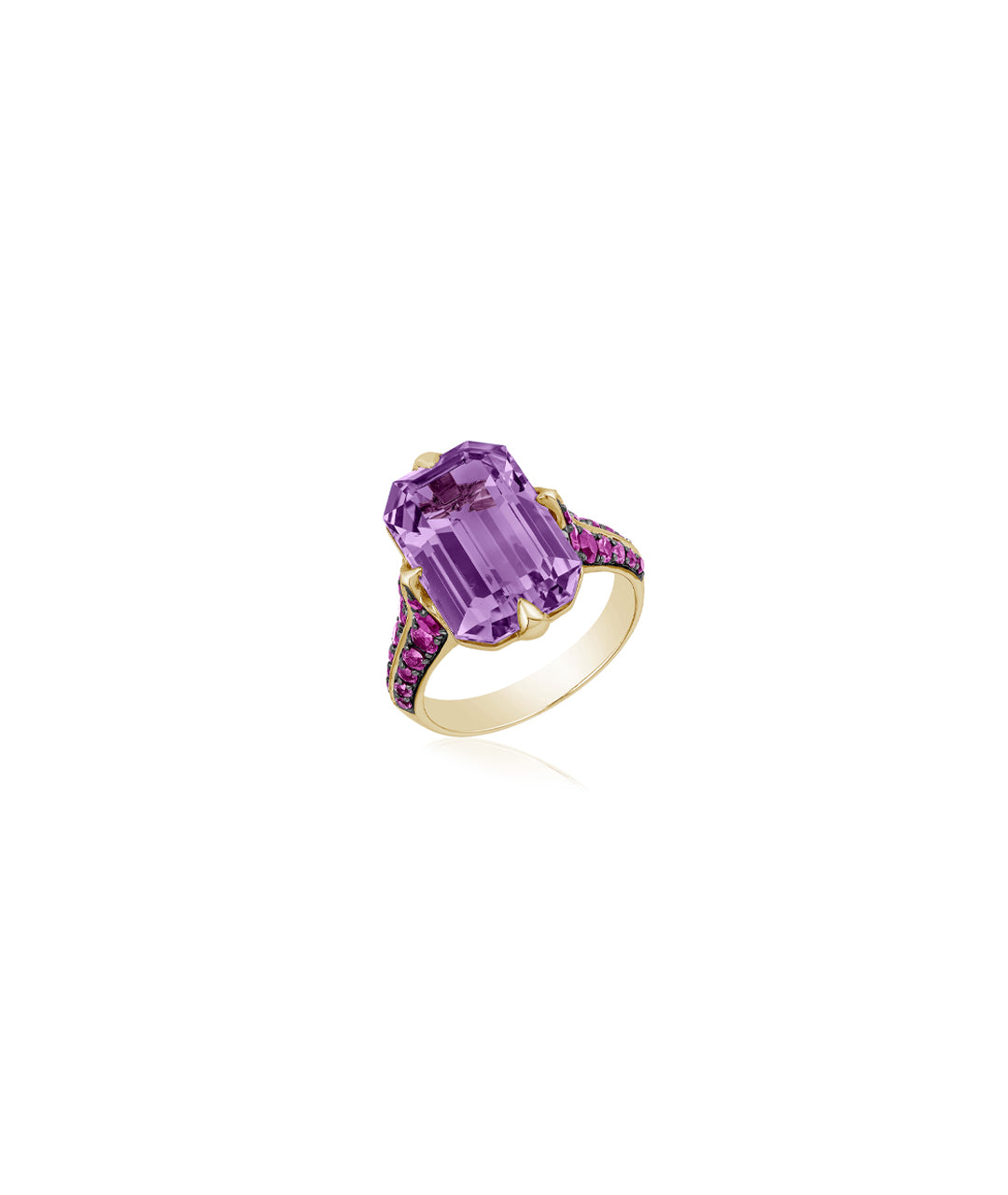 Yellow gold-Amethyst with Pink Sapphire
