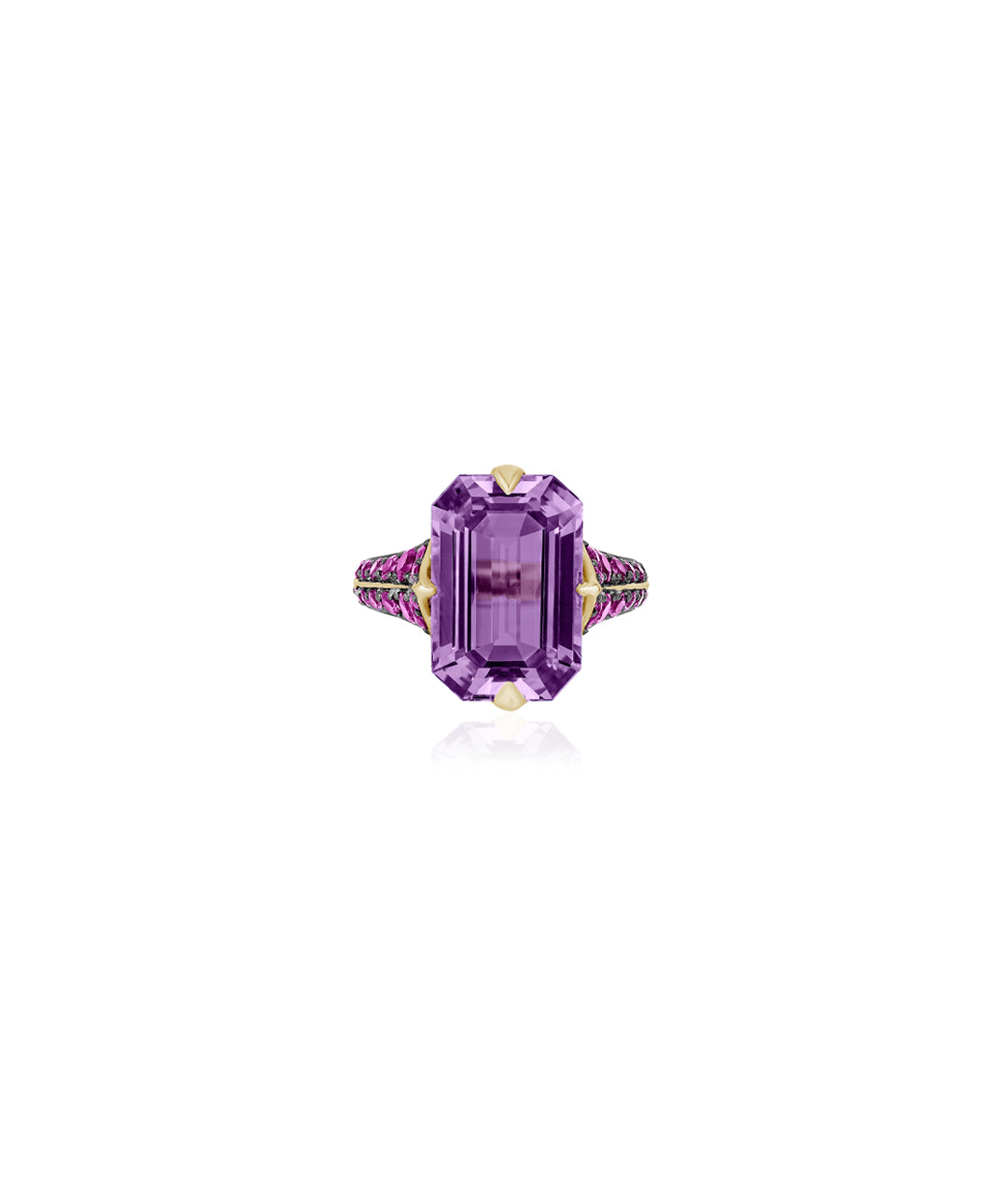 Yellow gold-Amethyst with Pink Sapphire