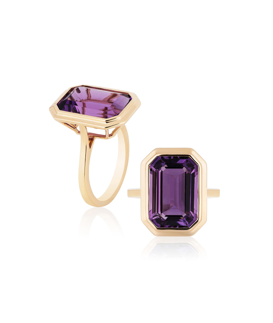 Yellow gold-Amethyst