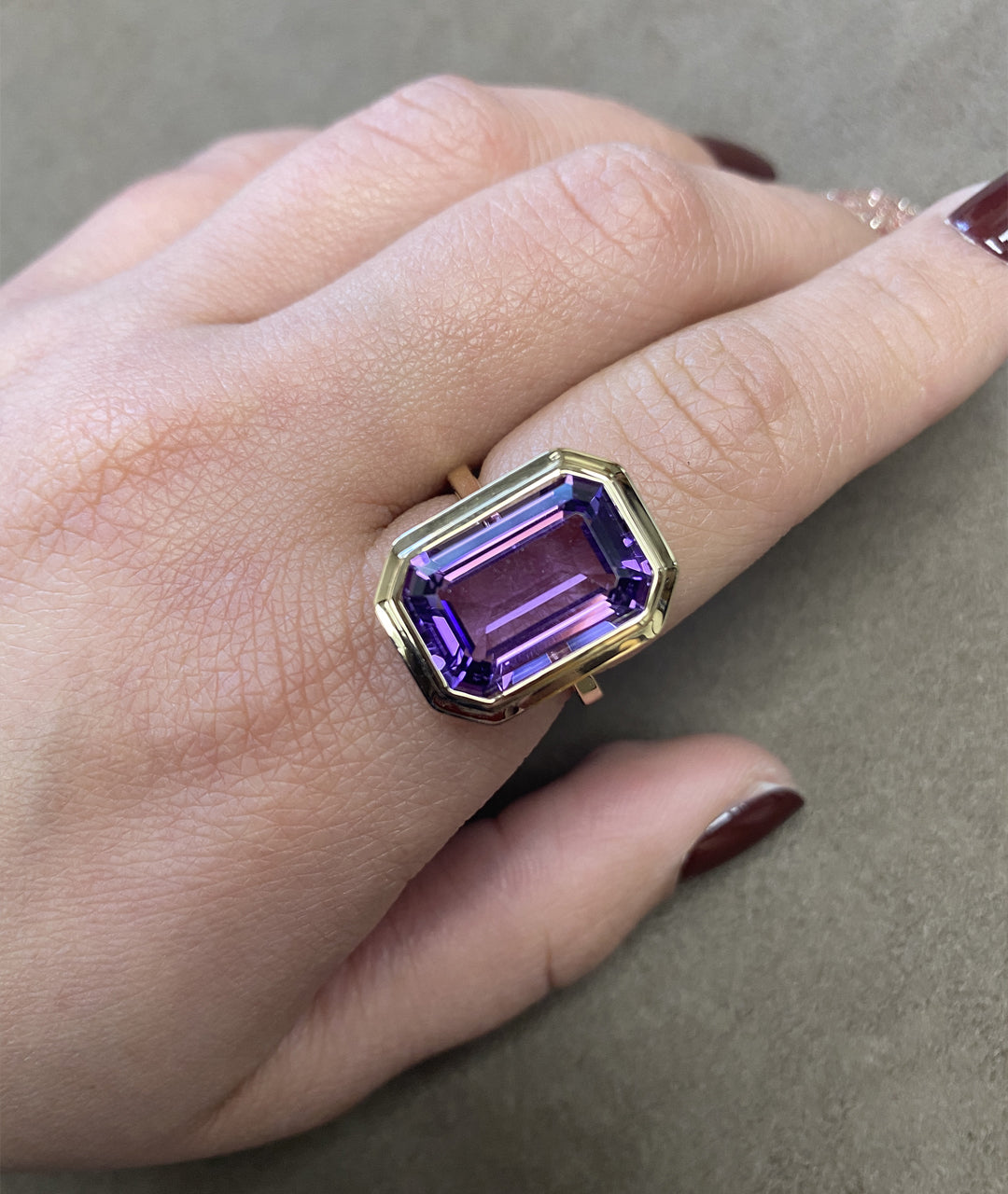 Yellow gold-Amethyst