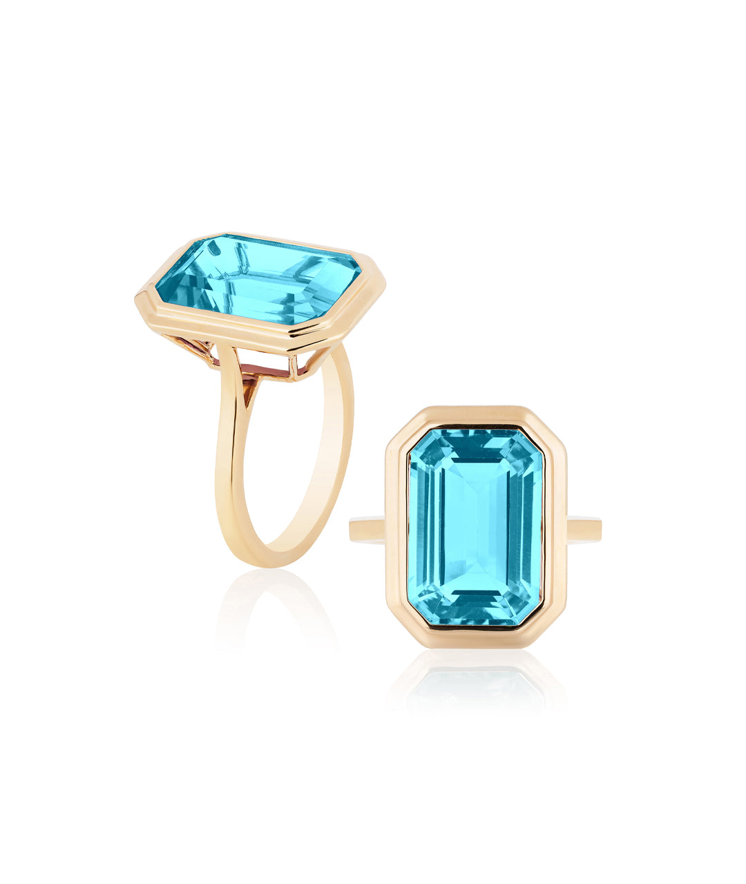 Yellow gold-Blue Topaz