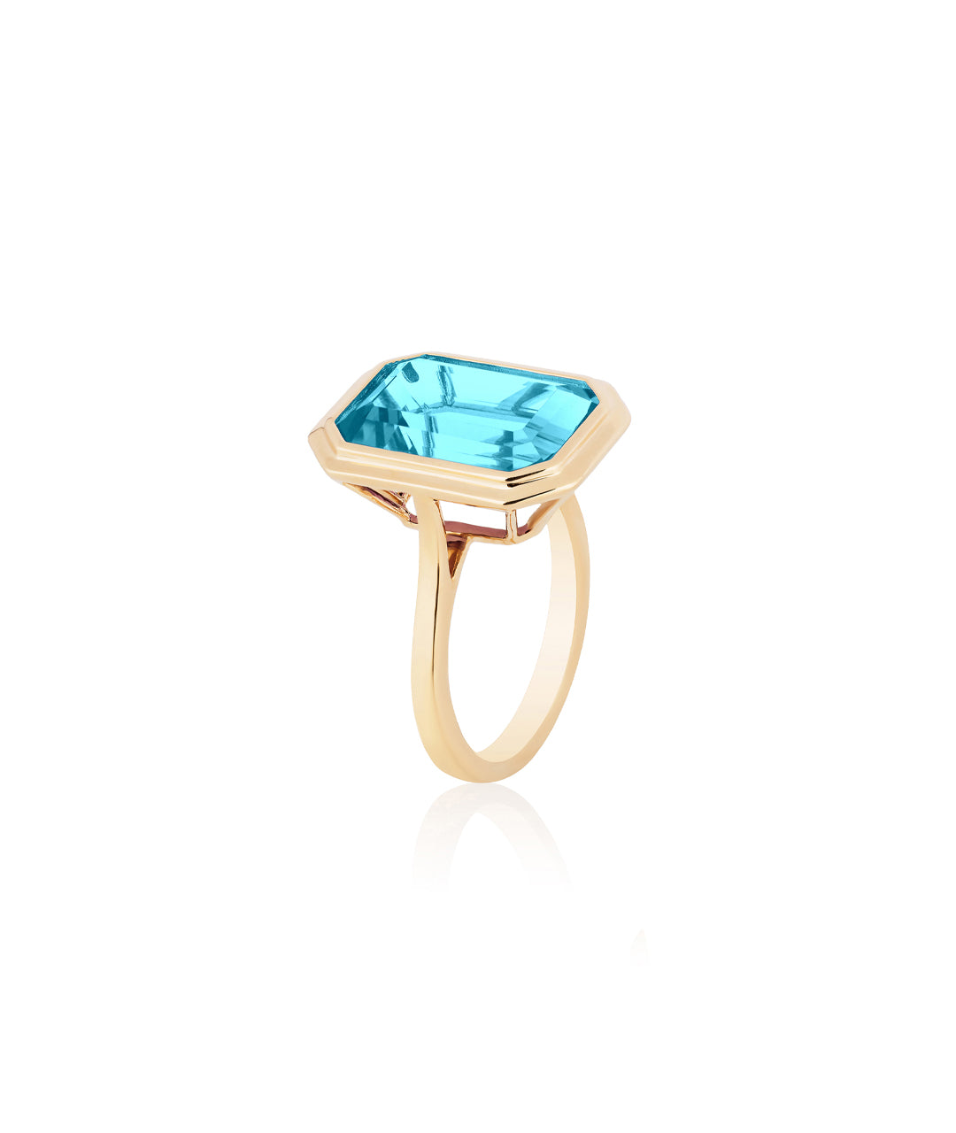 Yellow gold-Blue Topaz