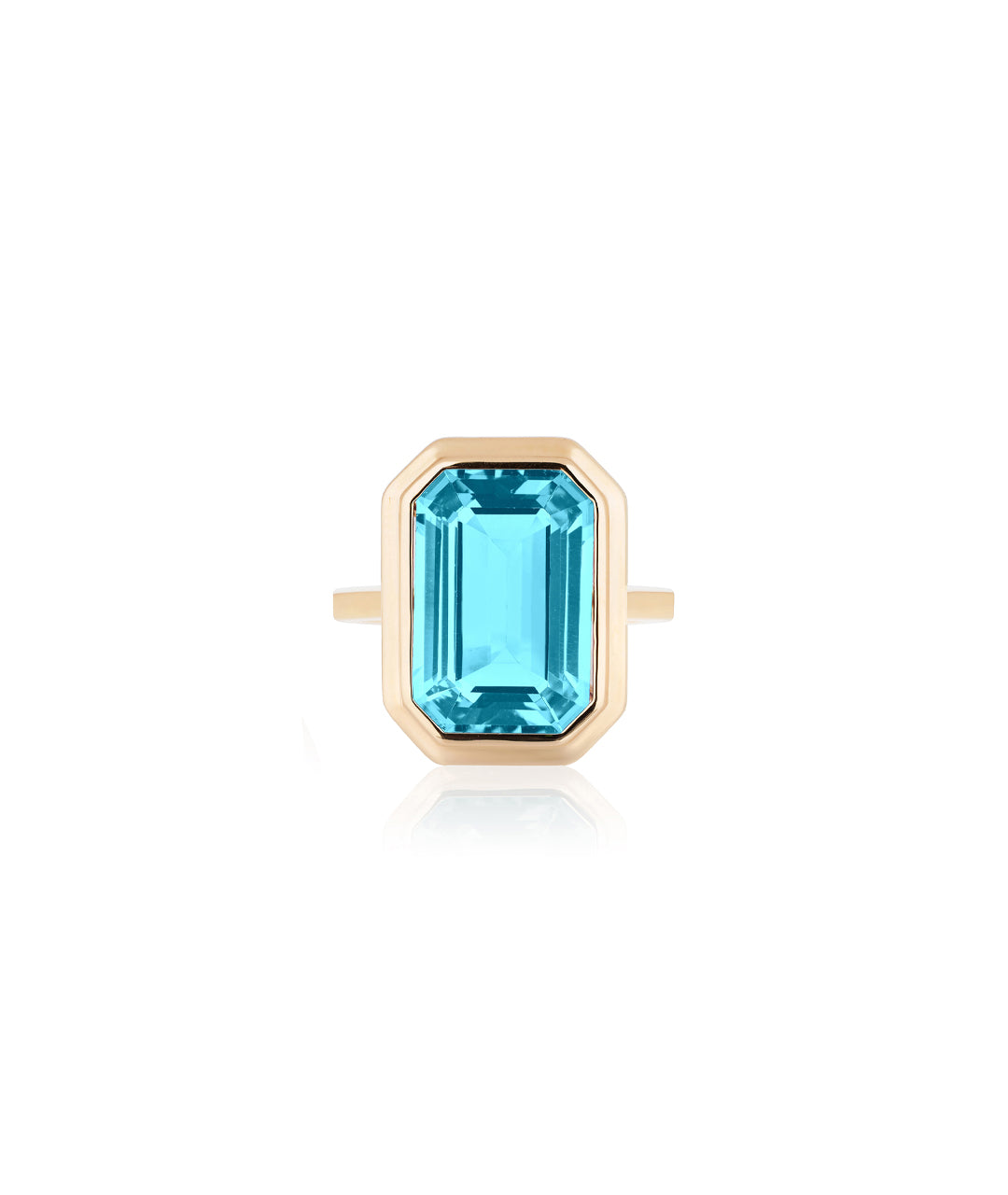 Yellow gold-Blue Topaz