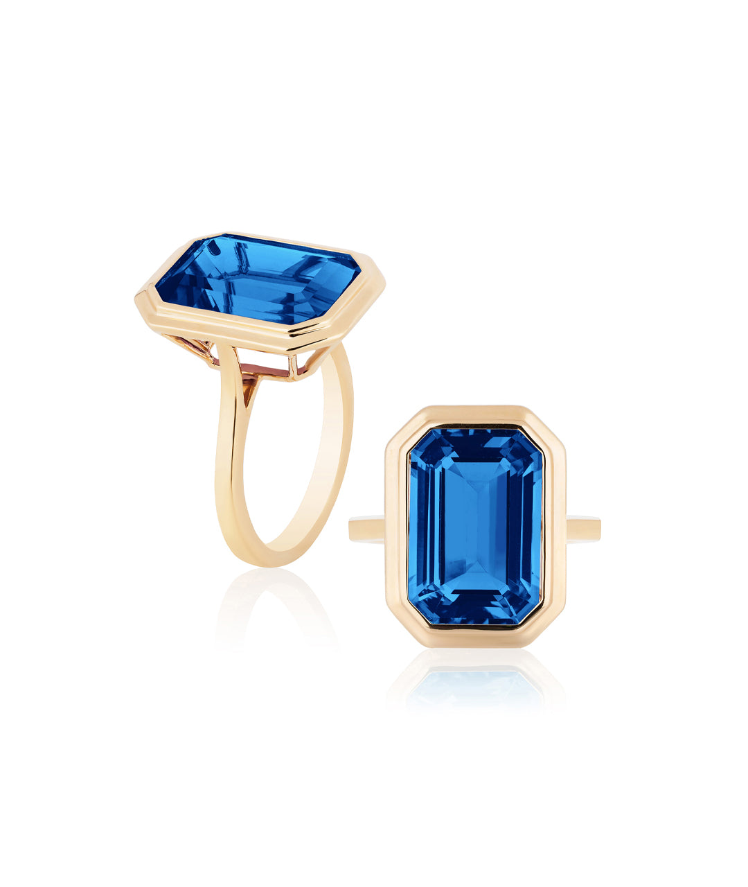 Yellow gold-London Blue Topaz