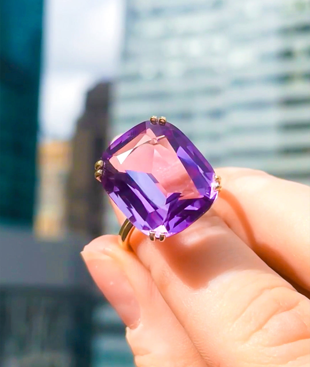 Yellow gold-Amethyst