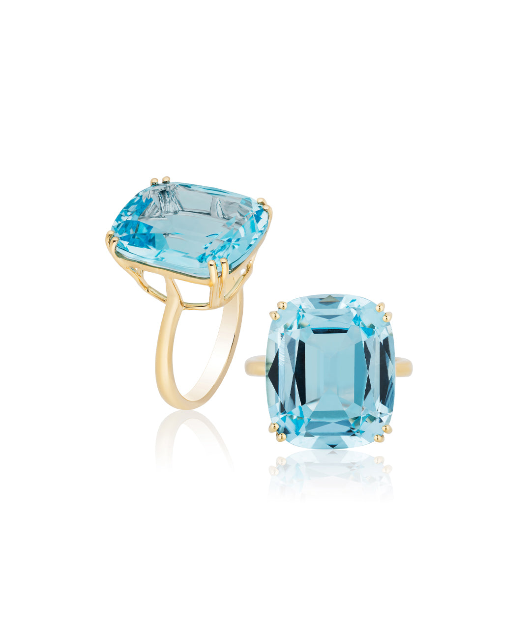 Yellow gold-Blue Topaz