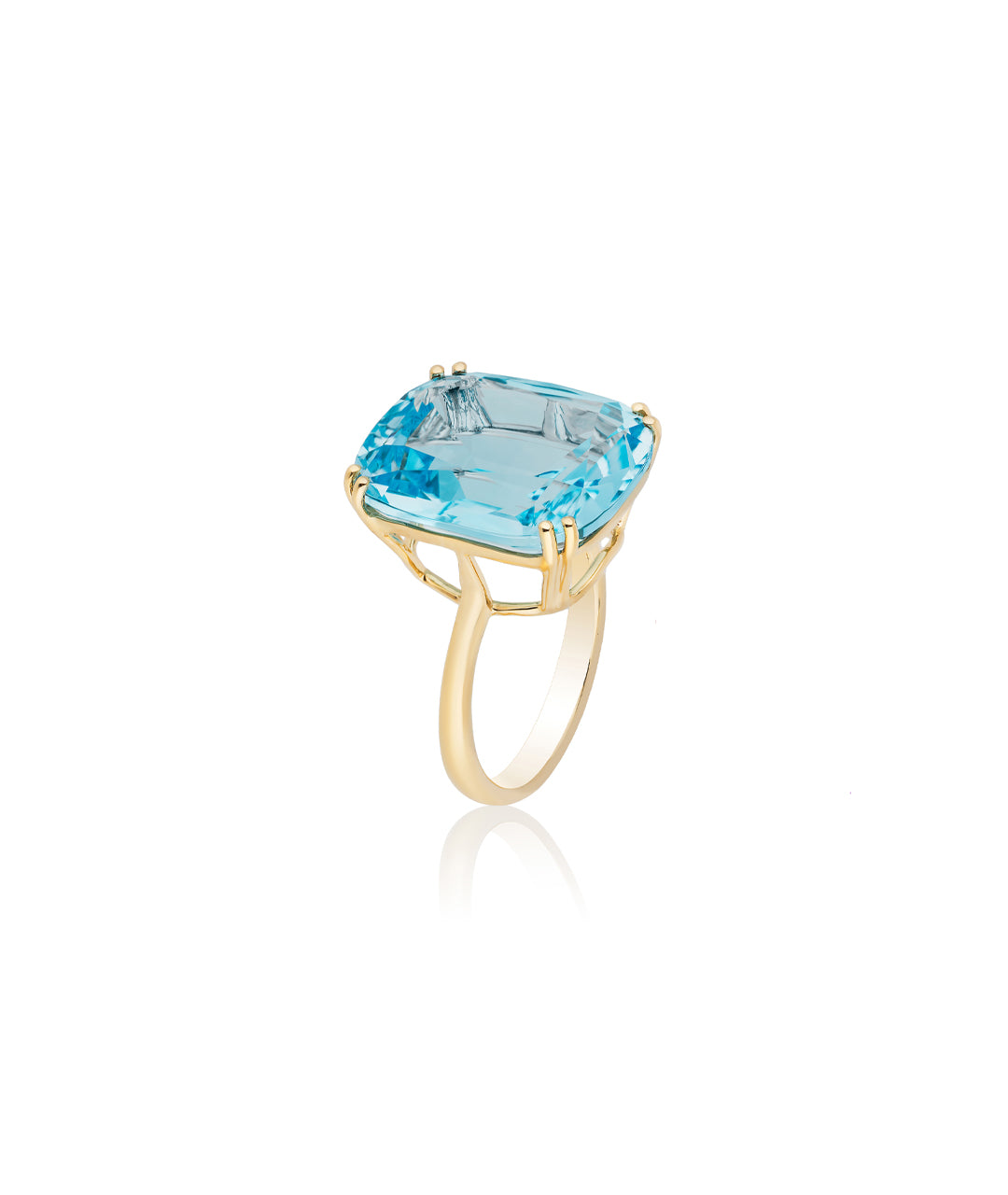 Yellow gold-Blue Topaz