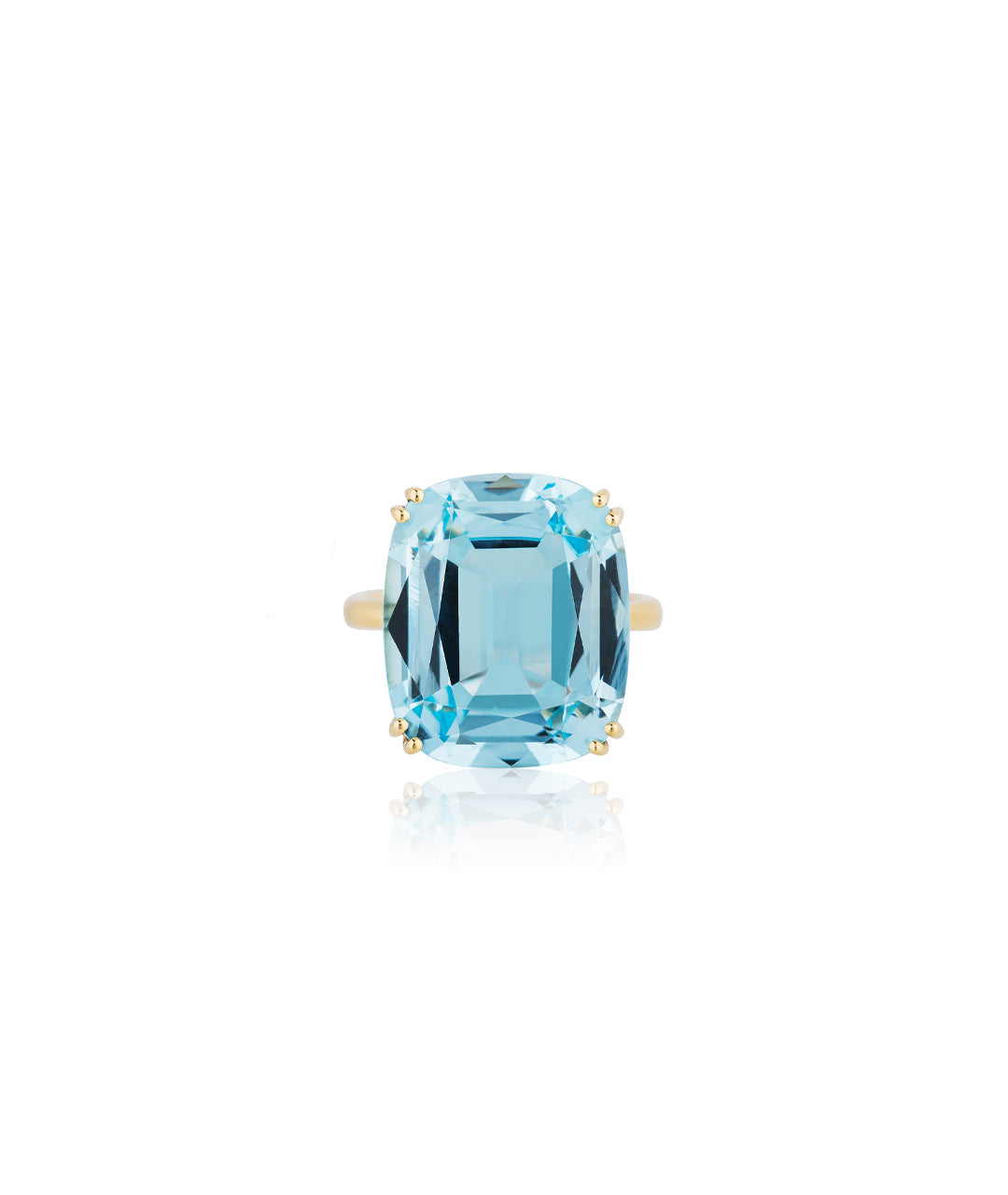 Yellow gold-Blue Topaz
