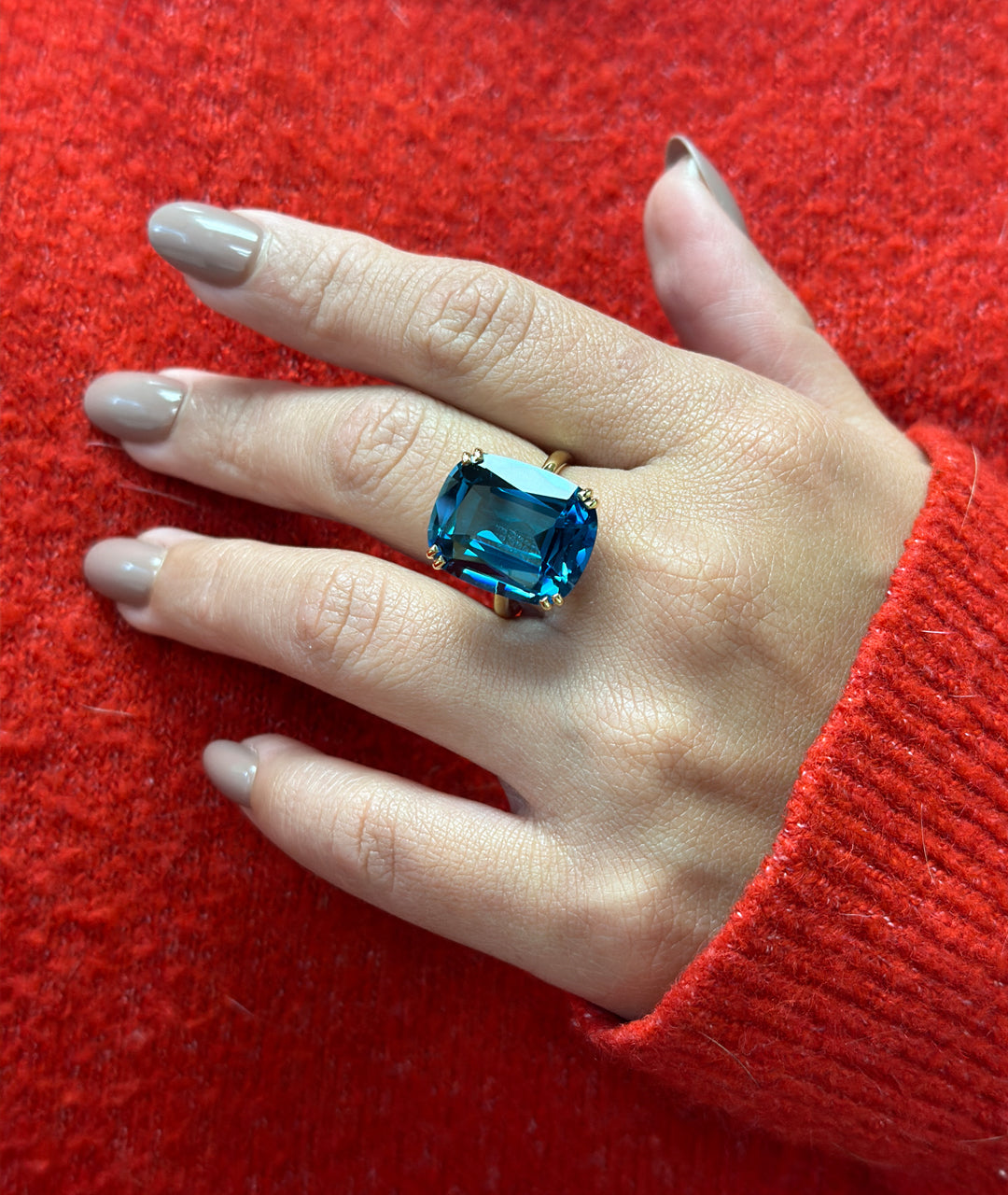 Yellow gold-London Blue Topaz