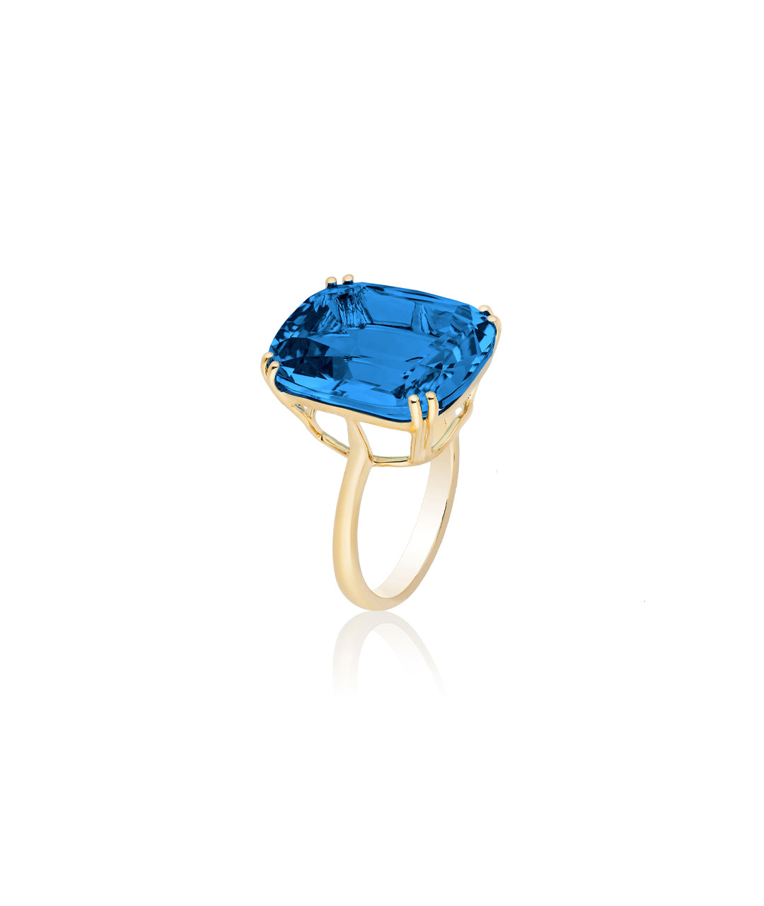 Yellow gold-London Blue Topaz