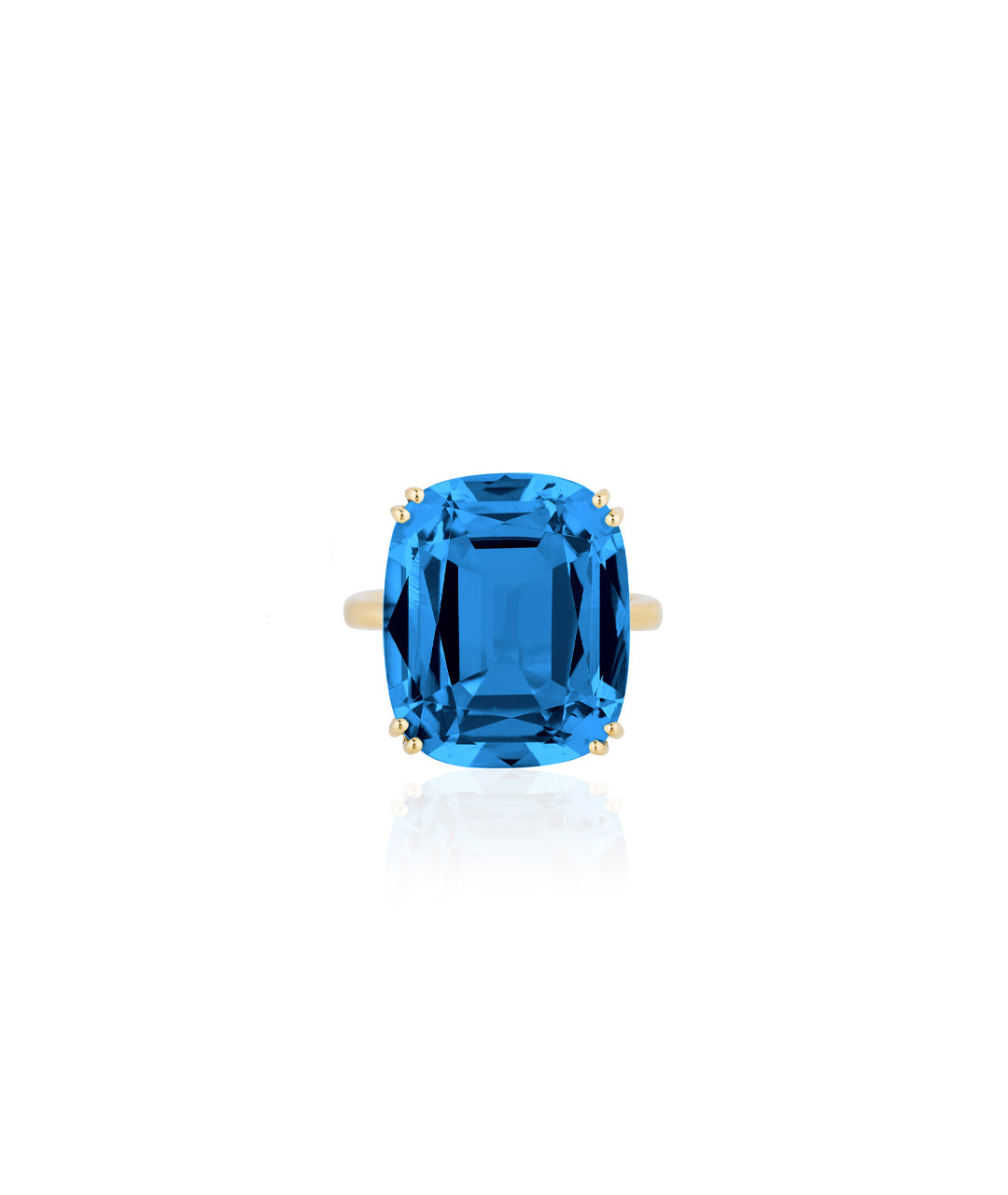 Yellow gold-London Blue Topaz