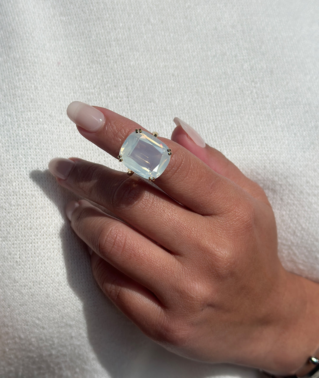 Yellow gold-Moon Quartz