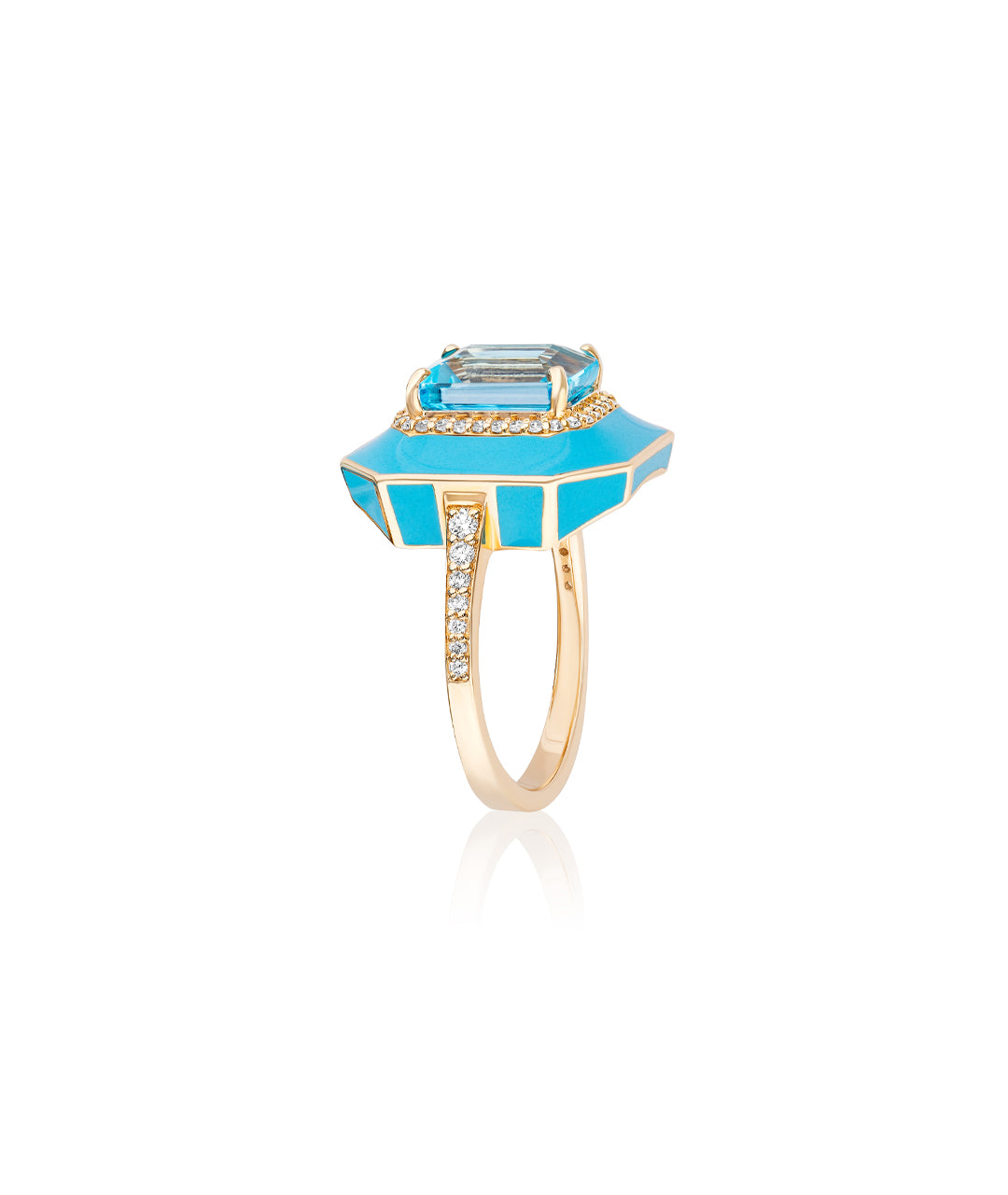 Blue Topaz with Turquoise Enamel