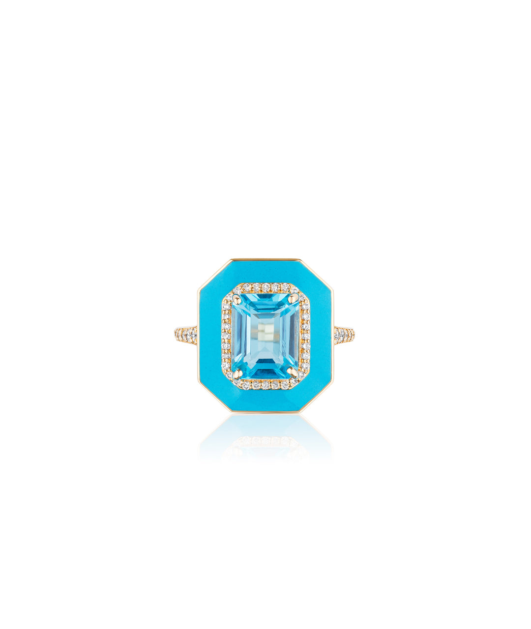 Blue Topaz with Turquoise Enamel