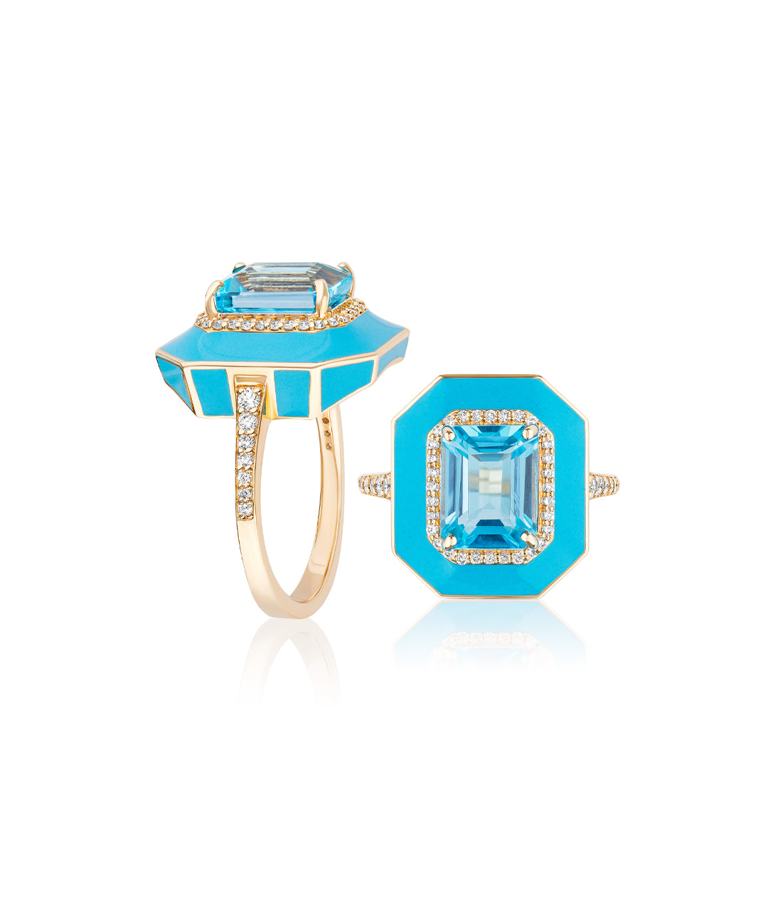 Blue Topaz with Turquoise Enamel