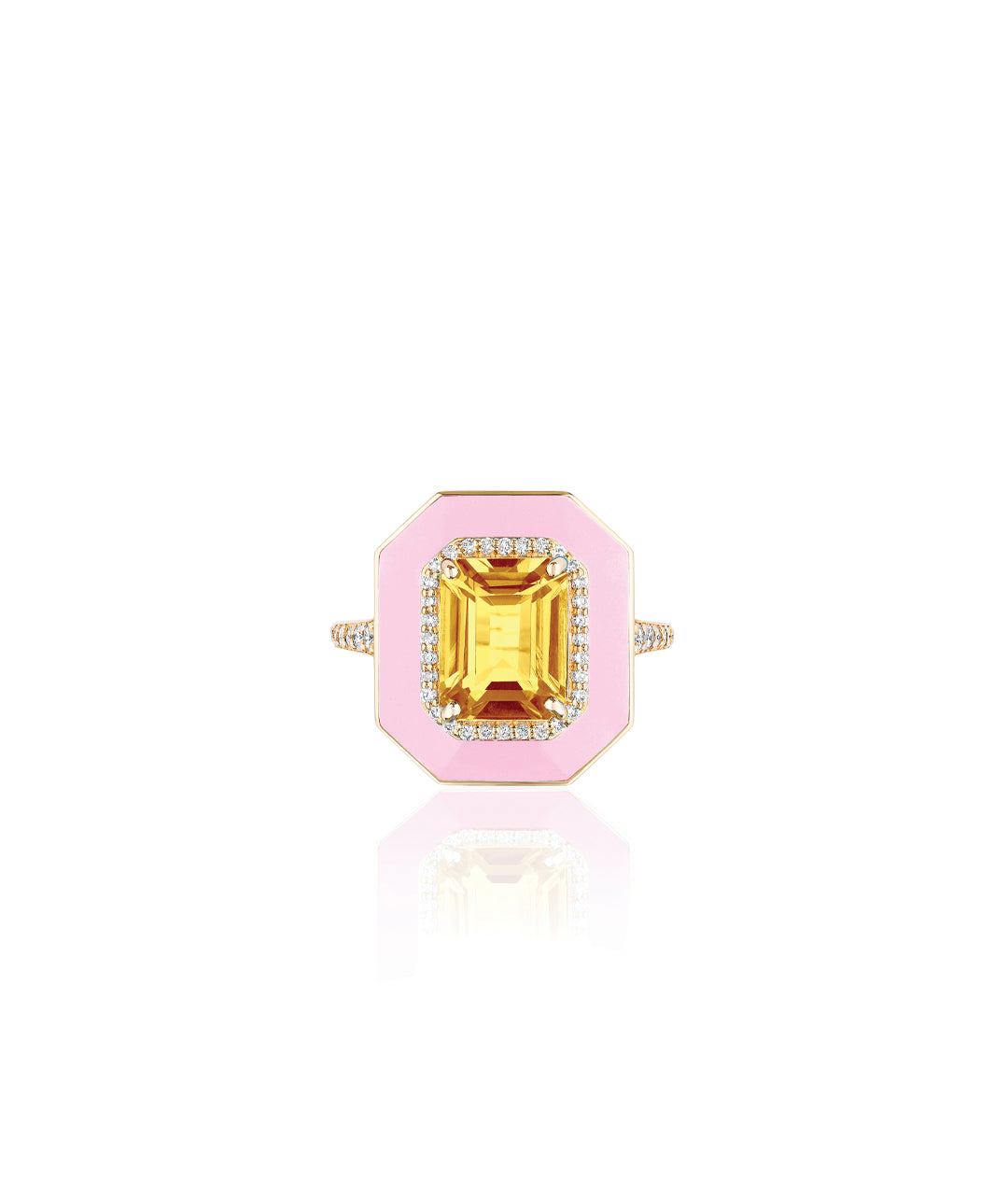 Citrine with Pink Enamel