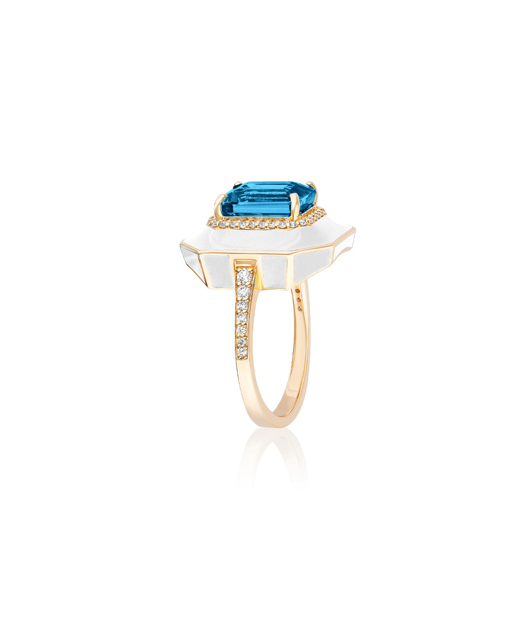 London Blue Topaz with White Enamel