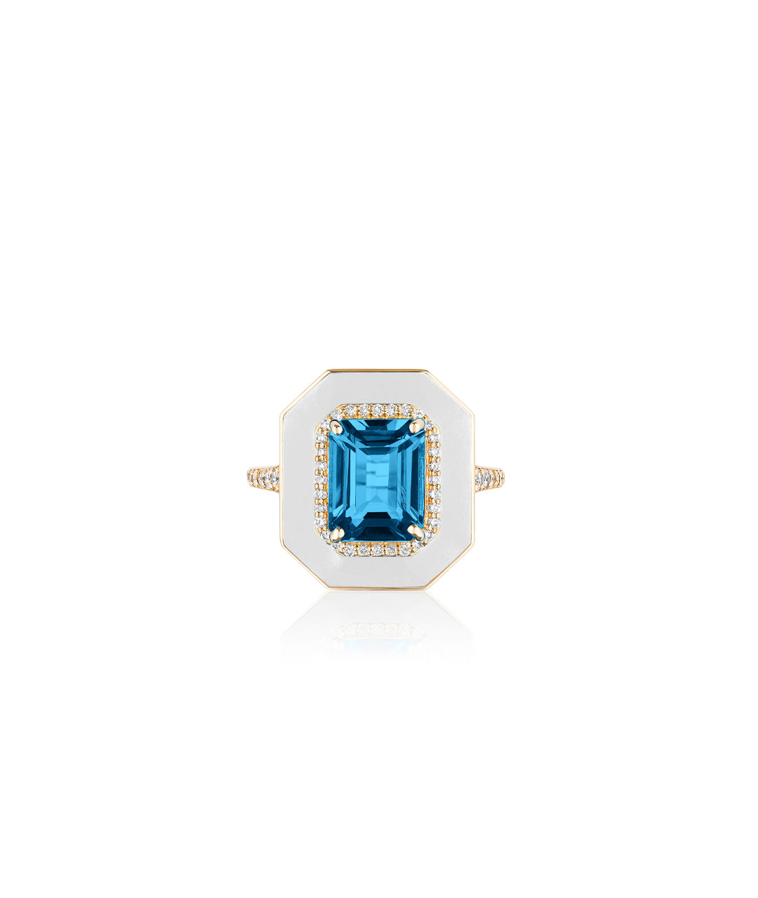 London Blue Topaz with White Enamel