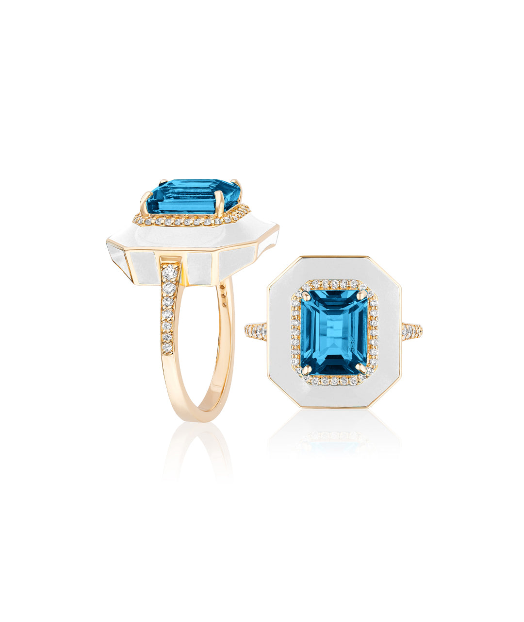 London Blue Topaz with White Enamel