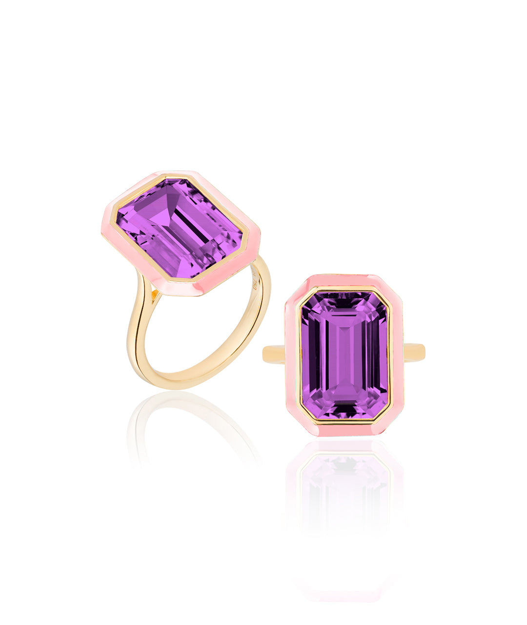 Amethyst with Pink Enamel