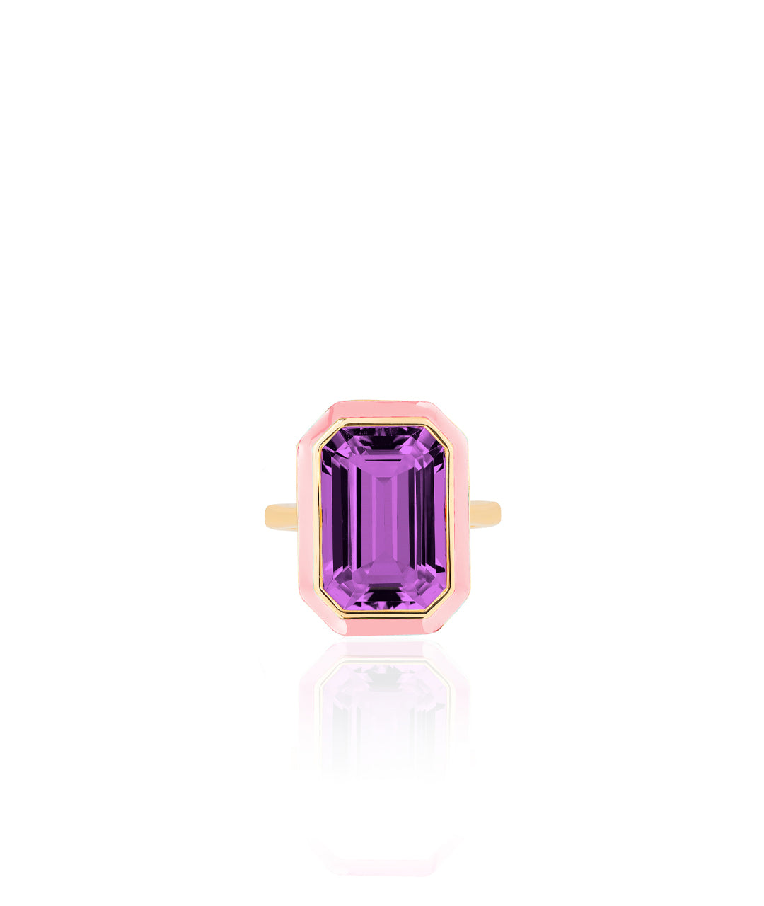 Amethyst with Pink Enamel