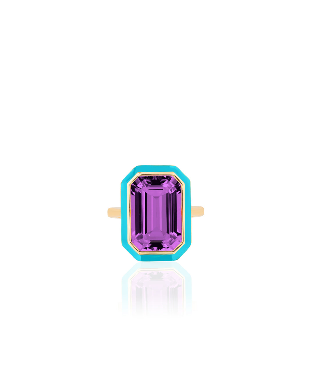 Amethyst with Turquoise Enamel