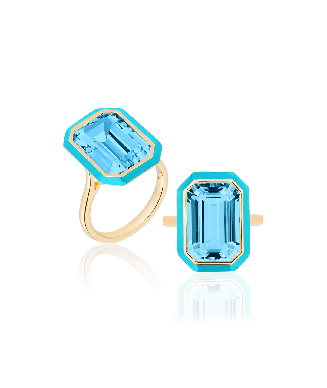 Blue Topaz with Turquoise Enamel
