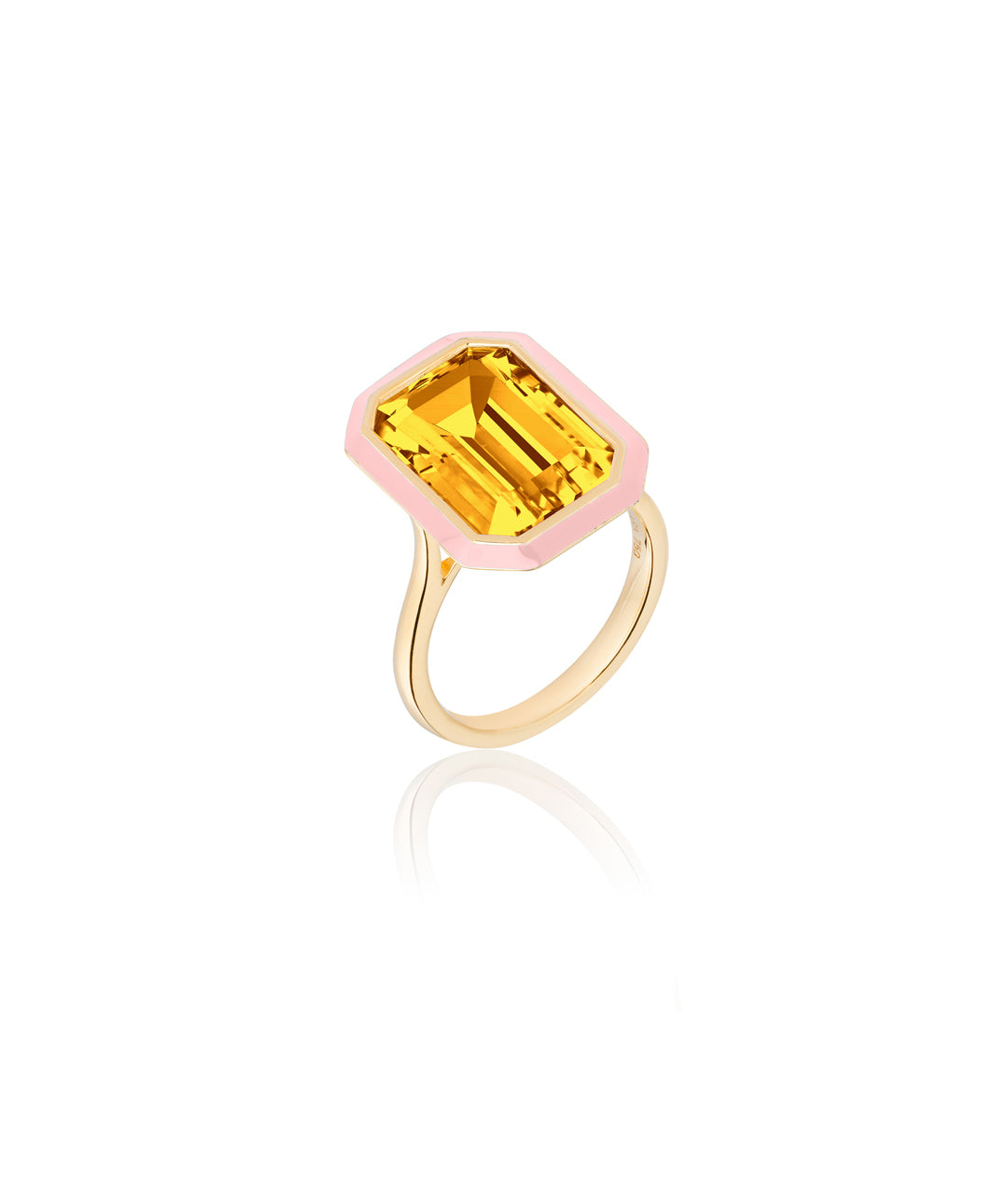 Citrine with Pink Enamel