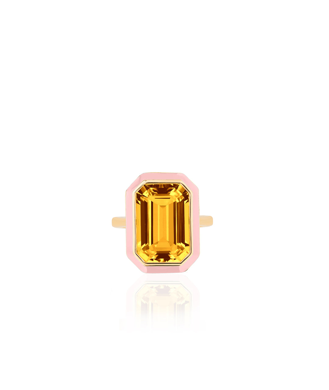Citrine with Pink Enamel