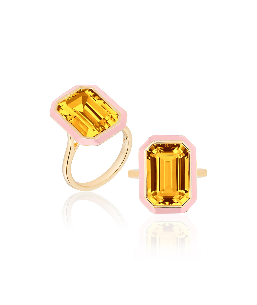 Citrine with Pink Enamel