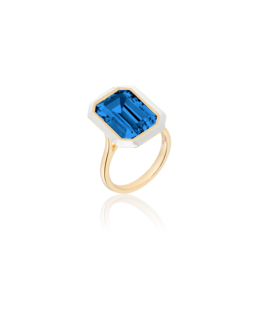 London Blue Topaz with White Enamel