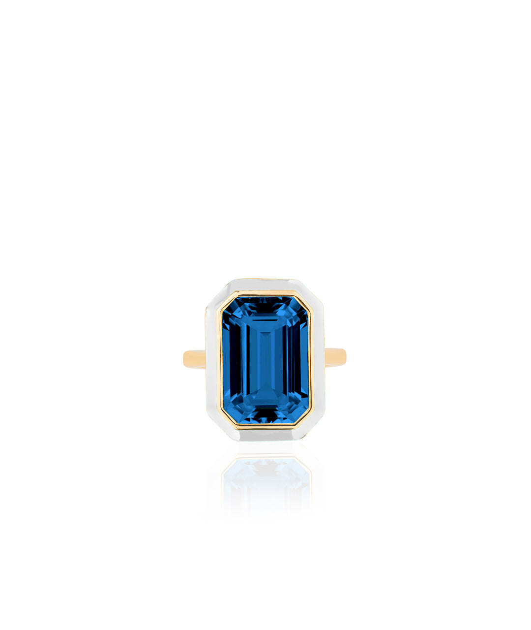 London Blue Topaz with White Enamel