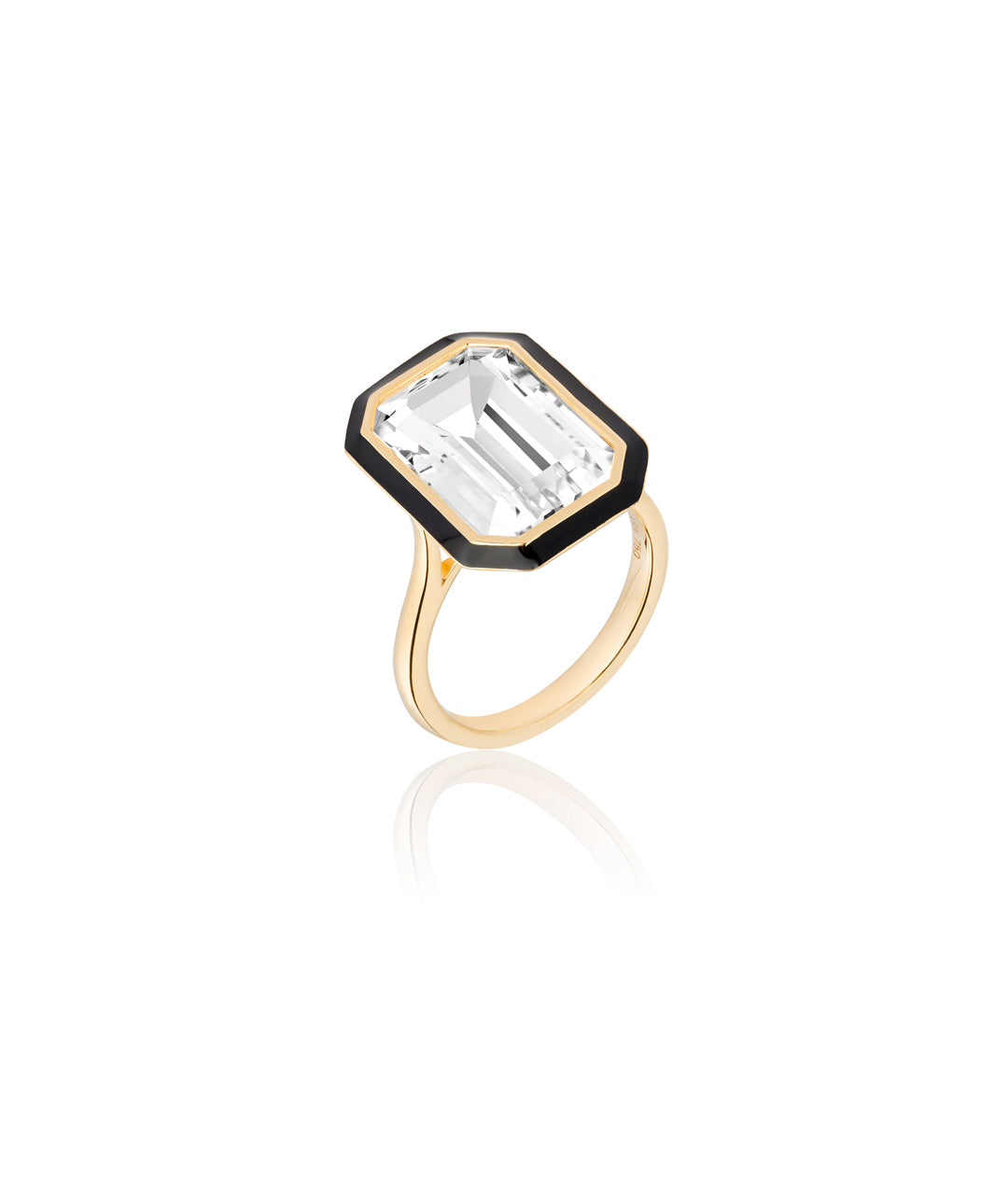 Rock Crystal with Black Enamel