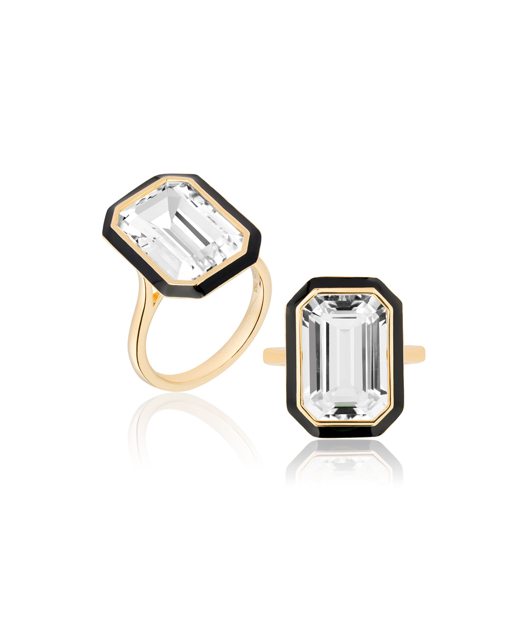 Rock Crystal with Black Enamel