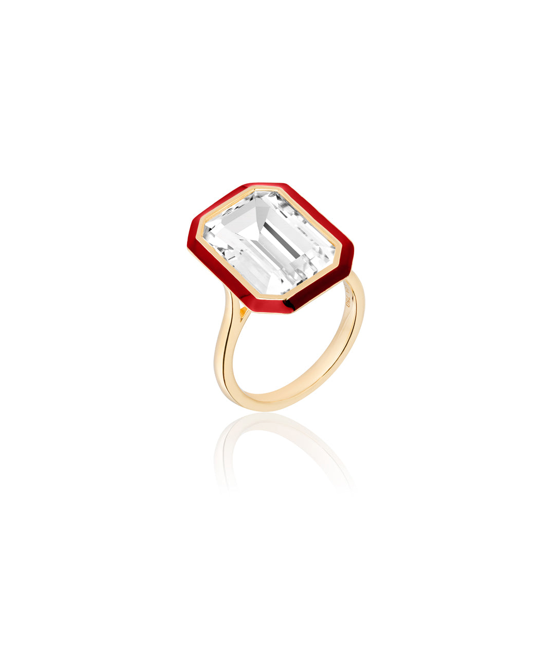 Rock Crystal with Red Enamel