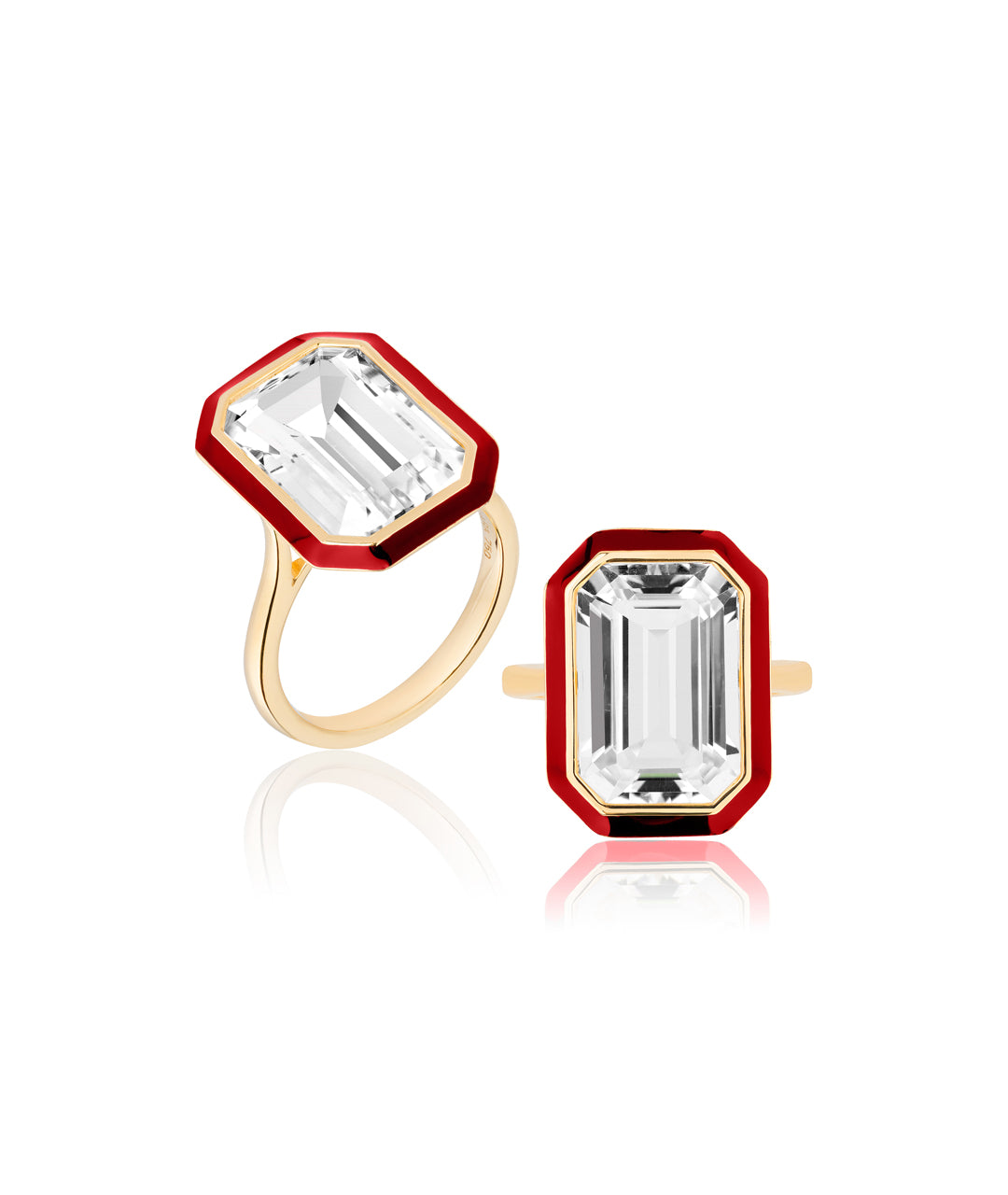 Rock Crystal with Red Enamel