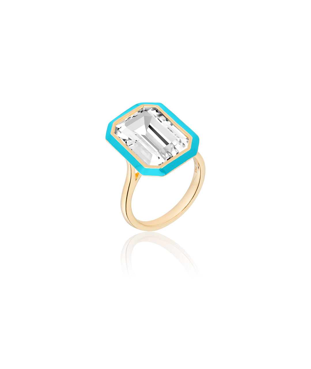 Rock Crystal with Turquoise Enamel