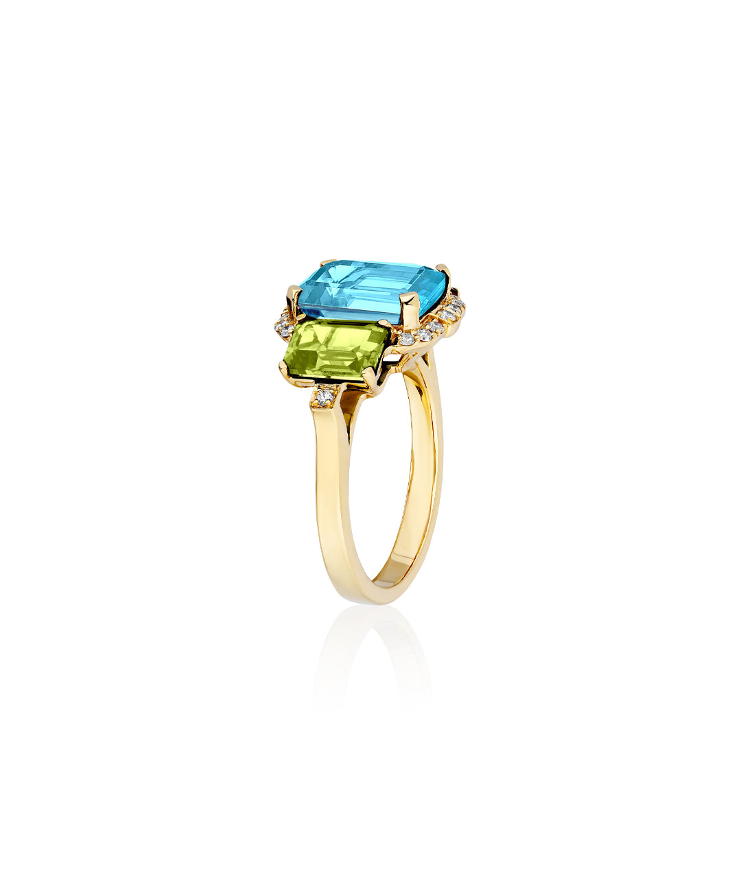Blue Topaz with Peridot