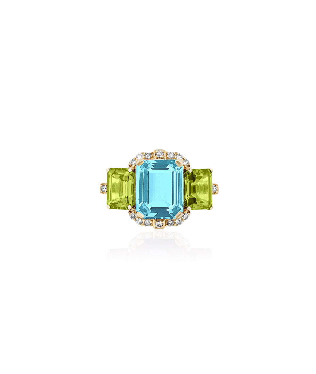Blue Topaz with Peridot