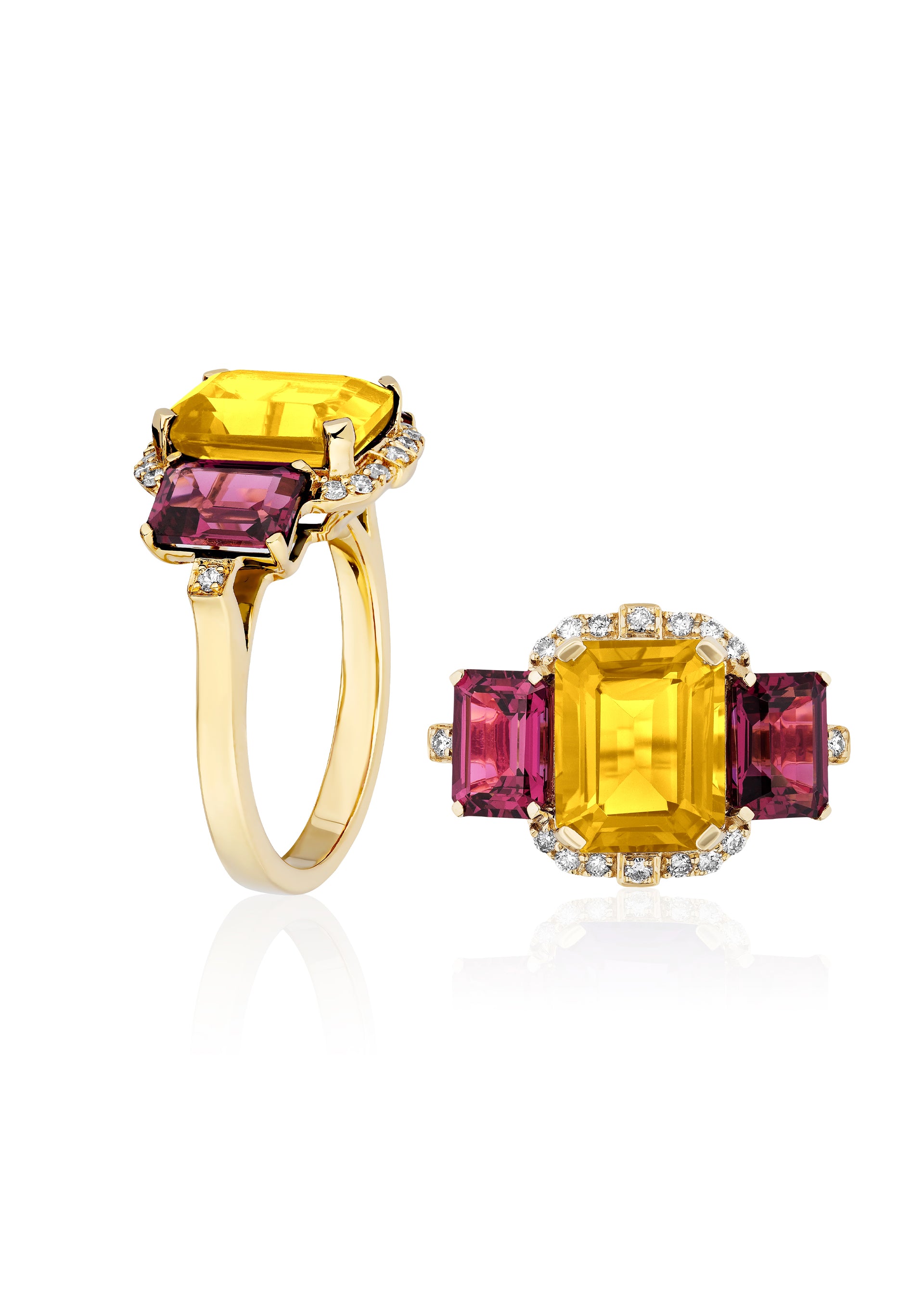 Citrine with Garnet