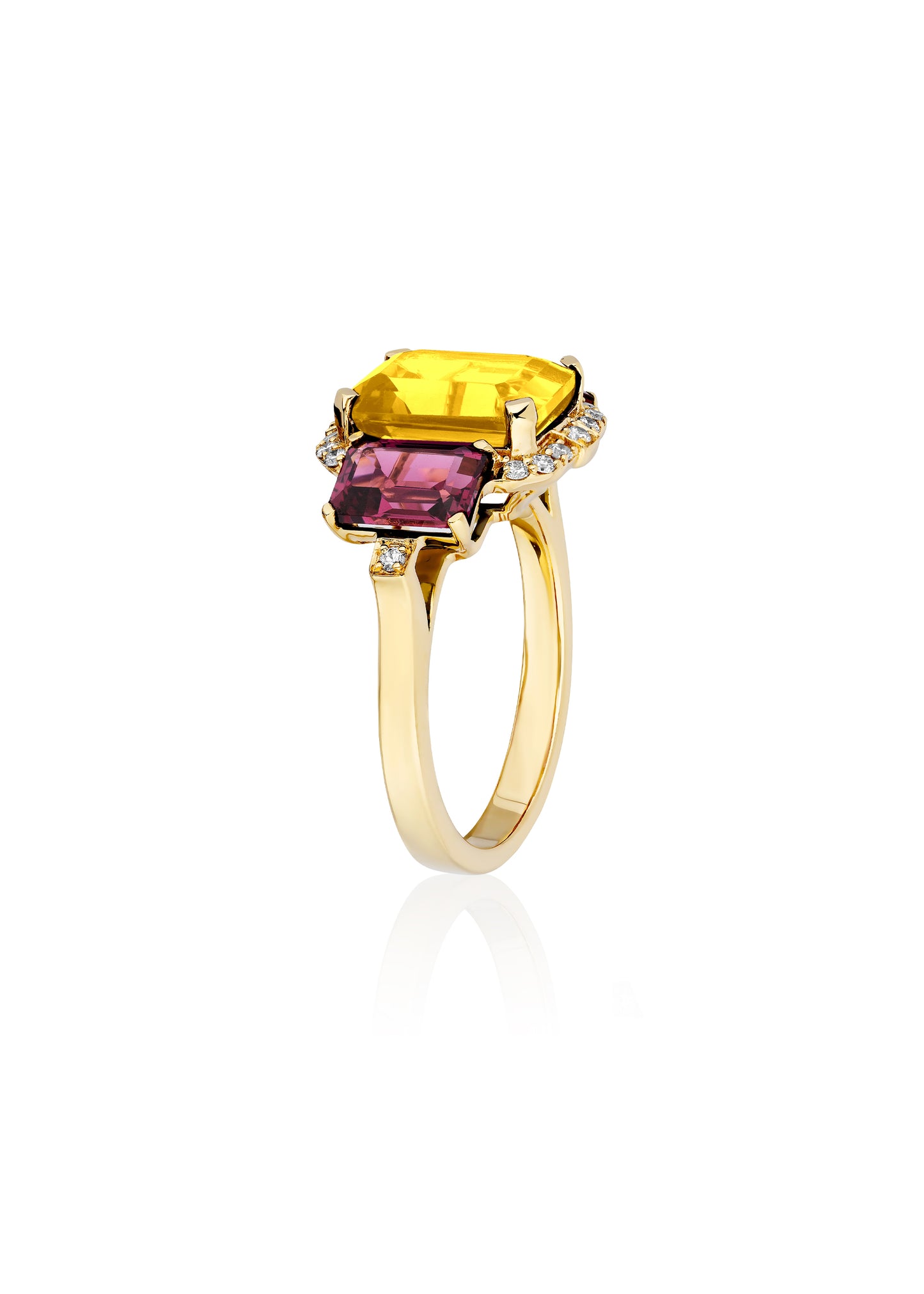 Citrine with Garnet