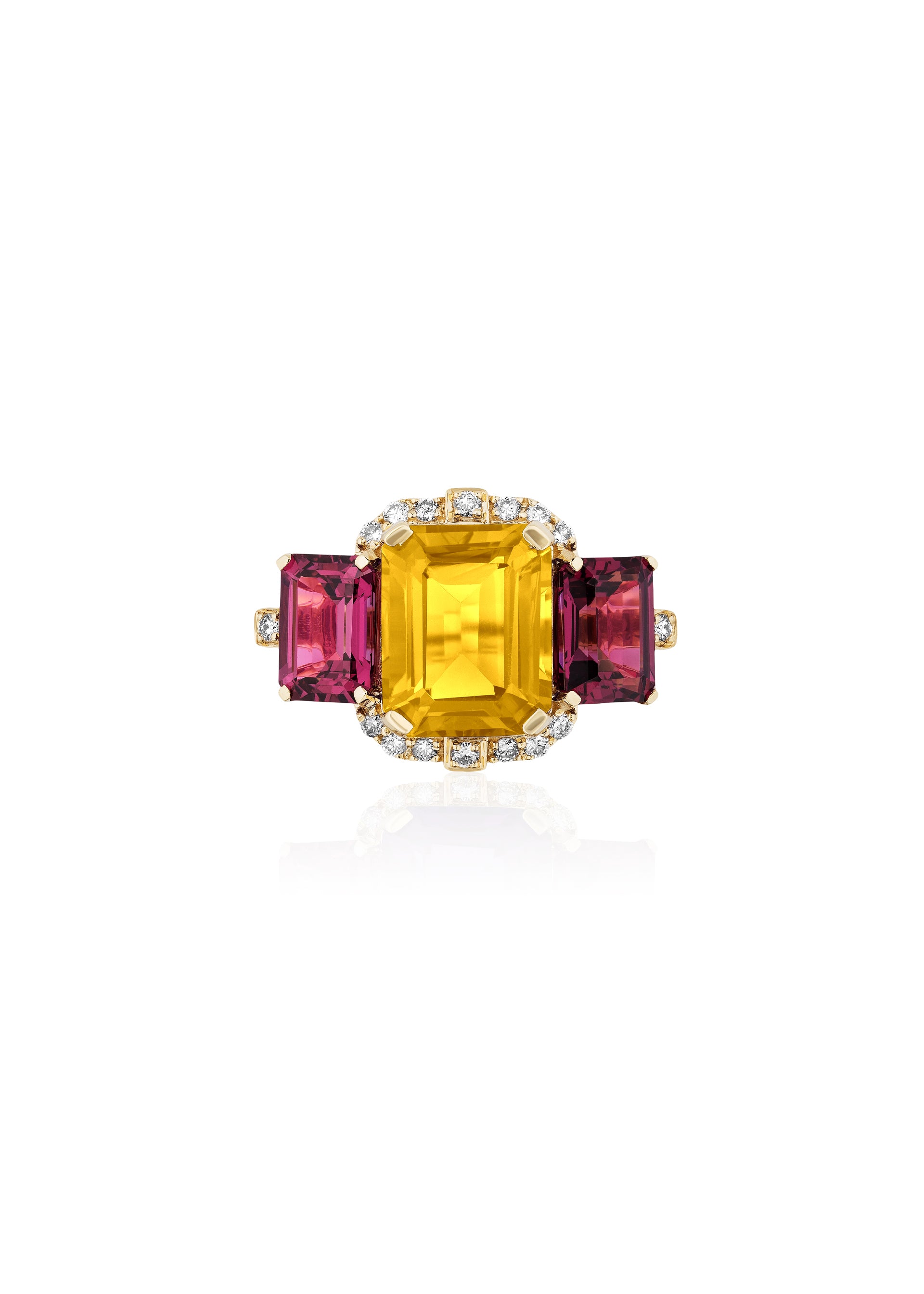 Citrine with Garnet